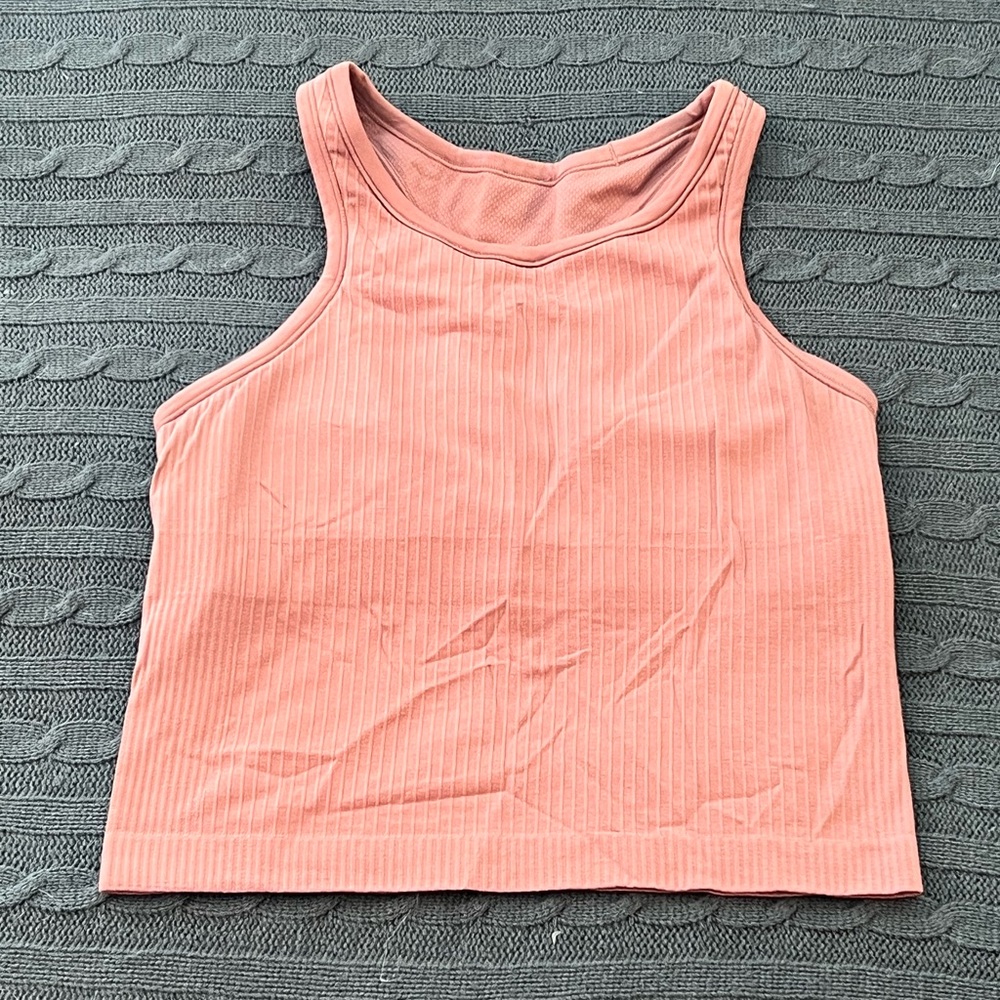 Lululemon Ebb to Street Crop Tank in a dusty rose color, size 6.
